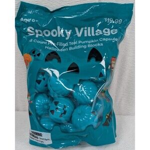 Spooky Village - 18 Count Pre-Filled Pumpkins with Halloween Building Blocks